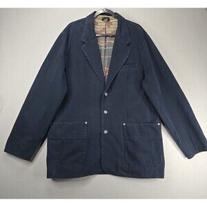 The Territory Ahead Button Front Travel Jacket Mens XL Blue Cotton Lined